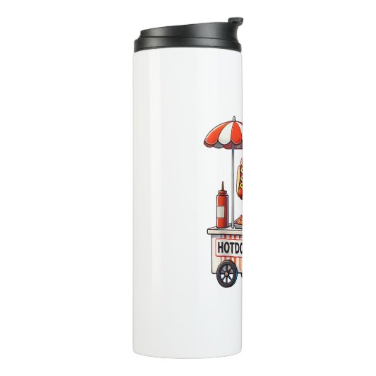 Grappige Teckel Hond Weenie Worst Hotdog Sandwich Thermosbeker (Gedraaid links)