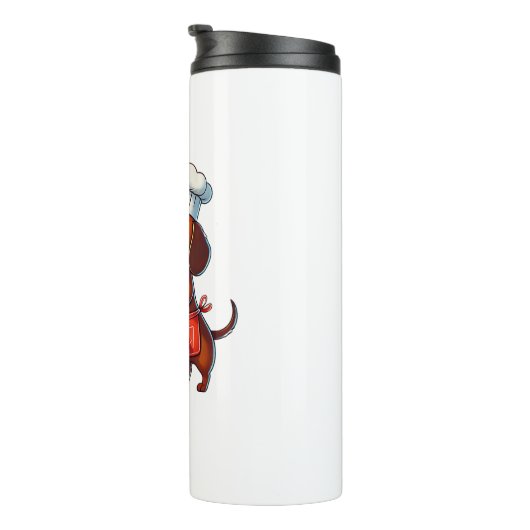 Grappige Teckel Hond Weenie Worst Hotdog Sandwich Thermosbeker (Geroteerd rechts)