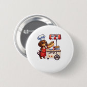 Grappige teckel hond weiner worst hotdog sandwich ronde button 5,7 cm (Voorkant /achterkant)