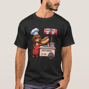 Grappige teckel hond weiner worst hotdog sandwich t-shirt