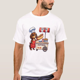 Grappige teckel hond weiner worst hotdog sandwich t-shirt