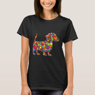 Grappige teckel Hondenliefhebbers Polka Dot Happy T-shirt
