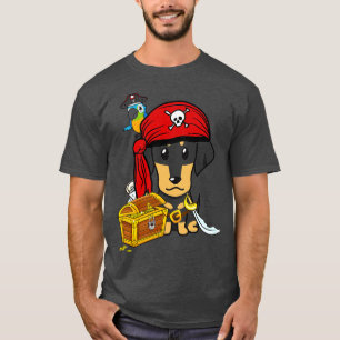 Grappige teckel is een piraat t-shirt