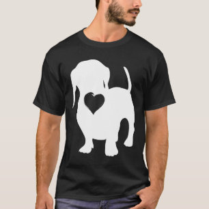 Grappige teckel Kleding Liefde Hart teckel Puppy T-shirt