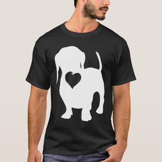 Grappige teckel Kleding Liefde Hart teckel Puppy T-shirt (Voorkant)