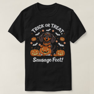 Grappige teckel pompoen Halloween kostuum T-shirt