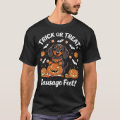Grappige teckel pompoen Halloween kostuum T-shirt (Voorkant)