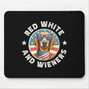 Grappige teckel rood wit en wieners weiner hond 4 muismat