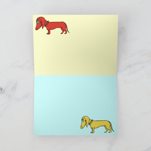 Grappige teckel verjaardagskaart kaart (Binnen)