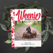 Grappige Teckel Weenie Hond Kerst Custom Foto Feestdagenkaart