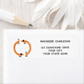 Grappige teckel Wiener Dog Retouradres Etiket (Insitu)