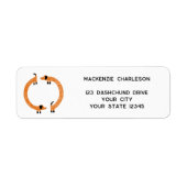 Grappige teckel Wiener Dog Retouradres Etiket (Voorkant)