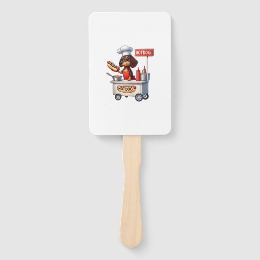 Grappige teckel worst hond Weenie hotdog sandwich Handwaaier (Voorkant)