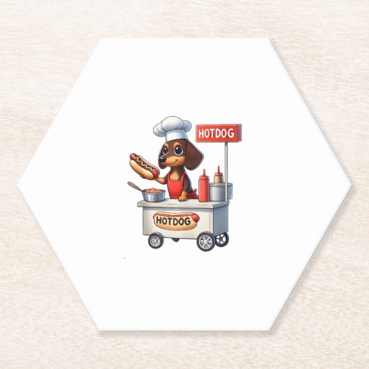 Grappige teckel worst hond Weenie hotdog sandwich Kartonnen Onderzetters (Voorkant)