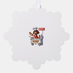Grappige teckel worst hond Weenie hotdog sandwich Ornament Kaart