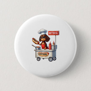 Grappige teckel worst hond Weenie hotdog sandwich Ronde Button 5,7 Cm