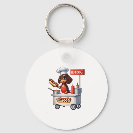 Grappige teckel worst hond Weenie hotdog sandwich Sleutelhanger (Voorkant)