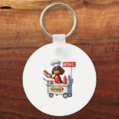 Grappige teckel worst hond Weenie hotdog sandwich Sleutelhanger (Voorkant)