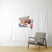 Grappige teckel worst hond Weenie hotdog sandwich Wandkleed (In Situ (horizontaal))