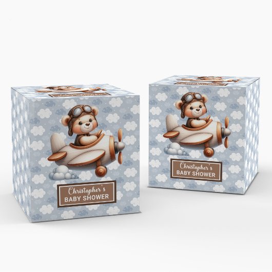 Grappige Teddy Bear Pilot Boy Baby Favoriet Box Bedankdoosjes