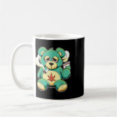 Grappige Teddy Bear Pot Leaf Weed Roken Koffiemok (Links)