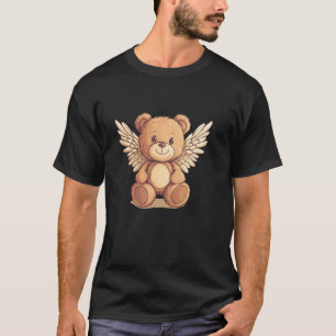 Grappige teddybeer met engelenvleugels voor jongen t-shirt