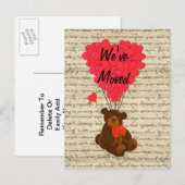 Grappige teddybeer verandering van adres aankondigingskaart (Voorkant / Achterkant)