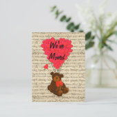 Grappige teddybeer verandering van adres aankondigingskaart (Staand voorkant)