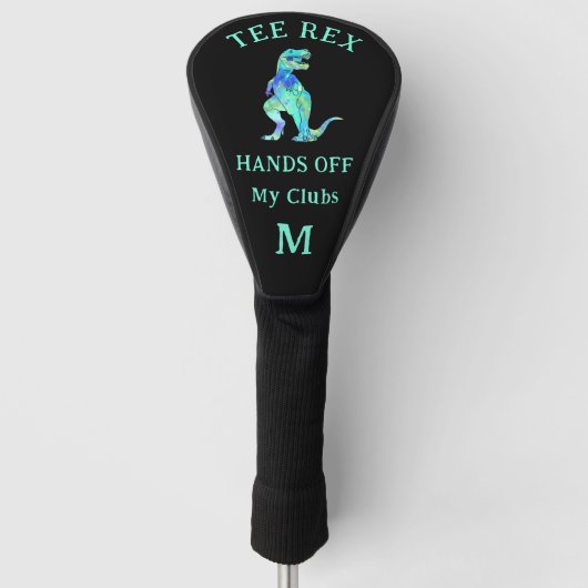 Grappige Tee Rex Dinosaur Grappen Custom Monogram Golfheadcover (Voorkant)