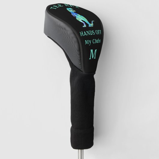 Grappige Tee Rex Dinosaur Grappen Custom Monogram Golfheadcover (Schuin)