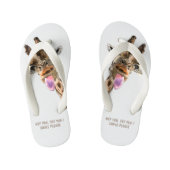 Grappige Teenslippers met Speelse Giraffe - Smile (Voetbed)