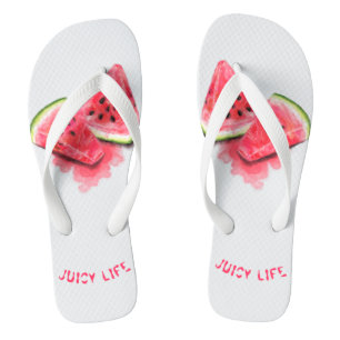 Grappige Teenslippers met zoete sappige watermeloe