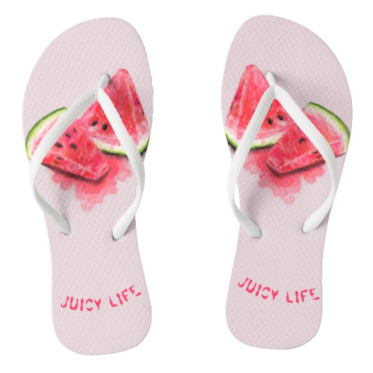 Grappige Teenslippers met zoete sappige watermeloe (Voetbed)