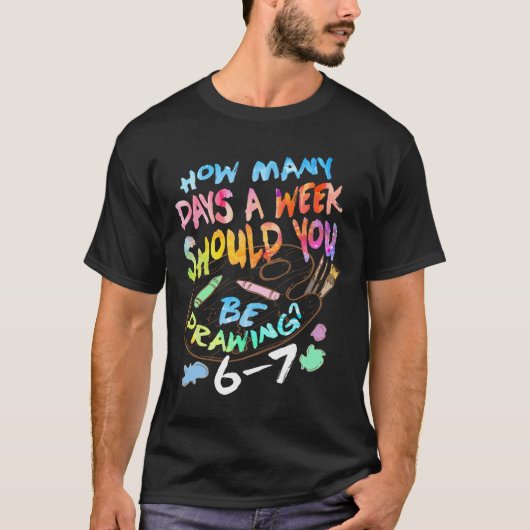Grappige Teken Schetsende Kunstenaar Kunstliefhebb T-shirt (Voorkant)