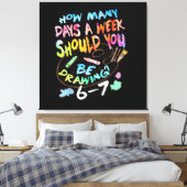 Grappige Tekenende Schetstekenaar Canvas Afdruk (Insitu (Slaapkamer))