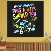 Grappige Tekenende Schetstekenaar Canvas Afdruk (Insitu (Woonkamer))