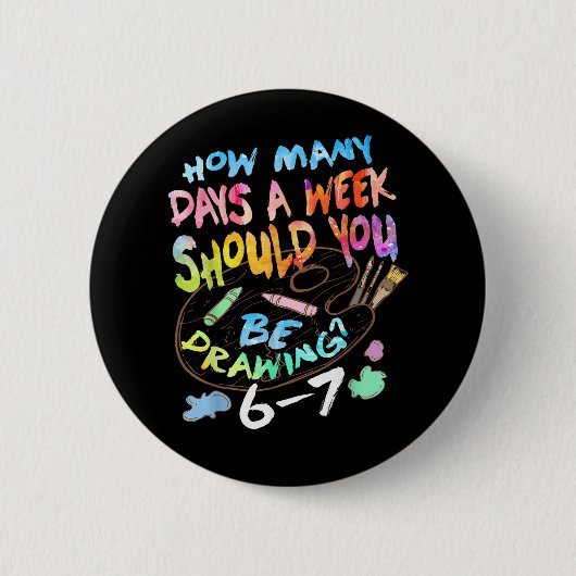 Grappige Tekenende Schetstekenaar Ronde Button 5,7 Cm (Voorkant)