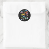 Grappige Tekenende Schetstekenaar  Ronde Sticker (Tas)