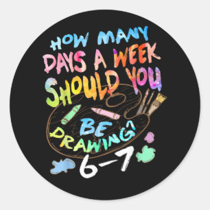 Grappige Tekenende Schetstekenaar Ronde Sticker