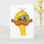 Grappige Tekenfilm Eend Kaart (Gele Bloem)
