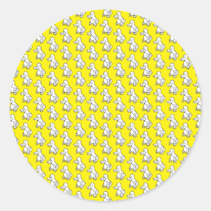 Grappige Tekenfilm Eend of Pinguïn Ronde Sticker