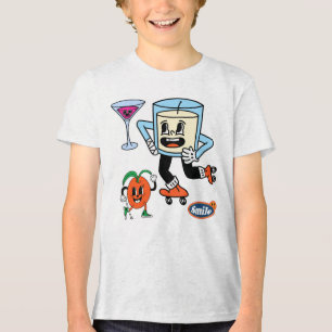 Grappige tekenfilmfiguren illustratie Tri-Blend shirt
