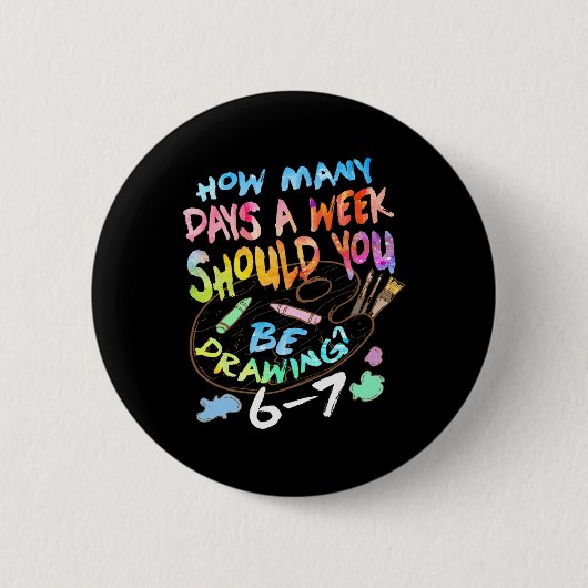 Grappige Tekening Schetsende Kunstenaar Kunstliefh Ronde Button 5,7 Cm (Voorkant)