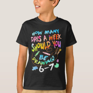 Grappige Tekening Schetsende Kunstenaar Kunstliefh T-shirt
