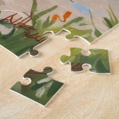 Grappige tekening van een dashond op de boerenmark legpuzzel (Zijkant)