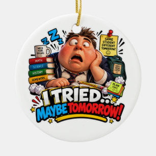 Grappige Tekens Terug naar School Ballon Keramisch Ornament