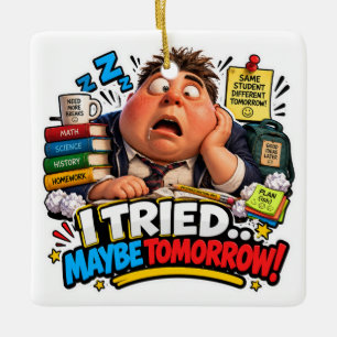 Grappige Tekens Terug naar School Ballon Keramisch Ornament