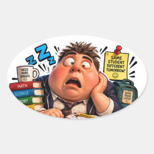 Grappige Tekens Terug naar School Ballon Ovale Sticker