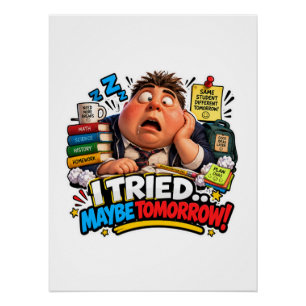 Grappige Tekens Terug naar School Ballon Perfect Poster