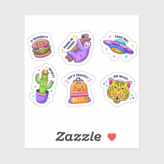 Grappige tekensticker set sticker (Vel)